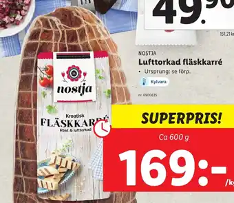 Lidl Nostja Lufttorkad fläskkarré erbjuda