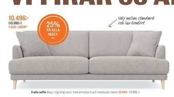 Mio 3-sits soffa erbjuda