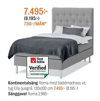 Mio Kontinentalsäng erbjuda