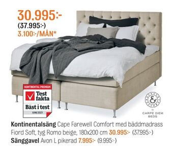 Mio Kontinentalsäng erbjuda