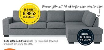 Mio 3-sits soffa med divan erbjuda