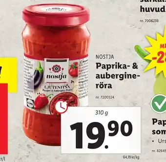 Lidl Nostja Paprika-& aubergine röra erbjuda