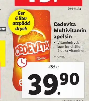 Lidl Cedevita Multivitamin apelsin erbjuda