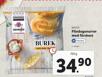 Lidl Nostja Filodegsnurror med färskost erbjuda