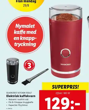 Lidl Silvercrest Kitchen Tools Elekrisk kaffekvarn erbjuda