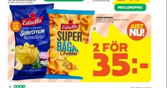 Coop Extra Chips/snacks 100-275g erbjuda