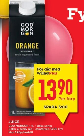 Willys Juice erbjuda