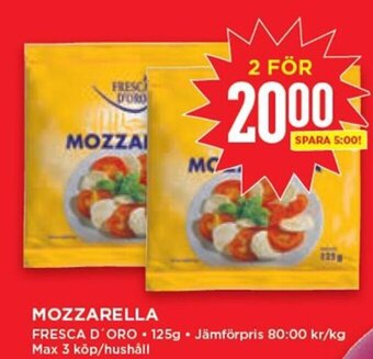 Willys Mozzarella erbjuda