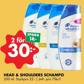 ÖoB Head & shoulders schampo erbjuda
