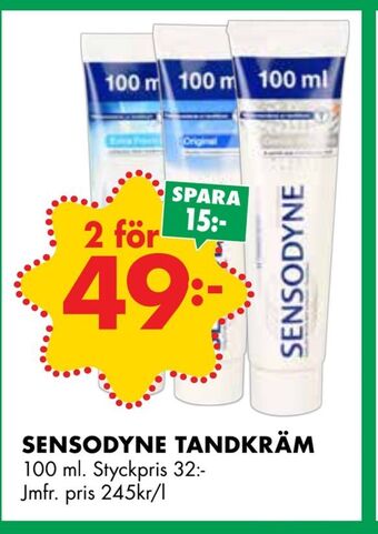 ÖoB Sensodyne tandkräm erbjuda