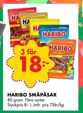 ÖoB Haribo småpåsar erbjuda