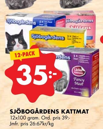 ÖoB Sjöbogårdens kattmat erbjuda