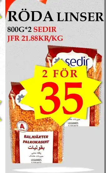Matmixen Röda linser erbjuda