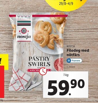 Lidl Filodeg med nötfärs erbjuda