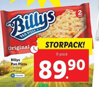 Lidl Billys pan pizza erbjuda