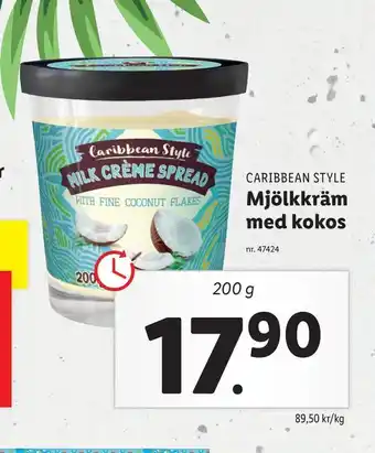 Lidl Mjölkkräm med kokos erbjuda