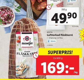 Lidl Lufttorkad fläskkarré erbjuda