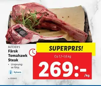 Lidl Färsk tomahawk steak erbjuda