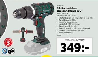 Lidl 3-i-1 batteridriven slagskruvdragare 20 v erbjuda