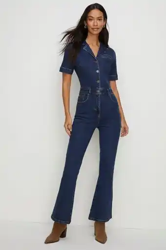 Oasis Fit and flare denim jumpsuit erbjuda