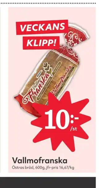 Hemköp Vallmofranska bröd erbjuda