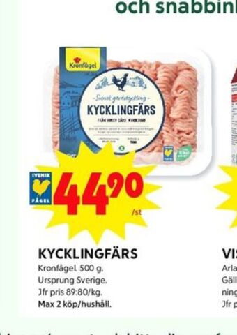 ICA Kvantum Kronfågel kycklingfärs erbjuda