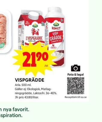 ICA Kvantum Arla vispgrädde erbjuda