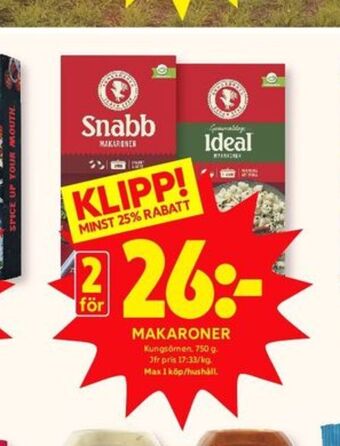 ICA Kvantum Kungsörnen makaroner erbjuda