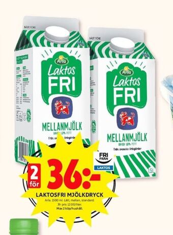 ICA Kvantum Arla mellanmjölk erbjuda