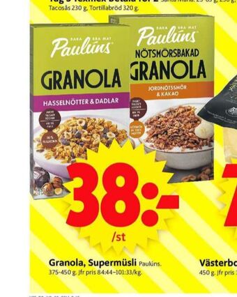 ICA Supermarket Paulùns granola erbjuda