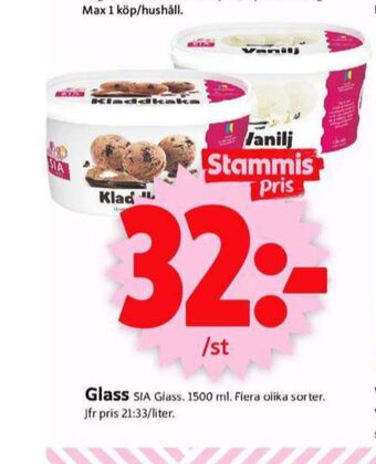 ICA Supermarket Sia glass erbjuda