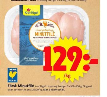 ICA Supermarket Kronfågel kycklingfilé erbjuda