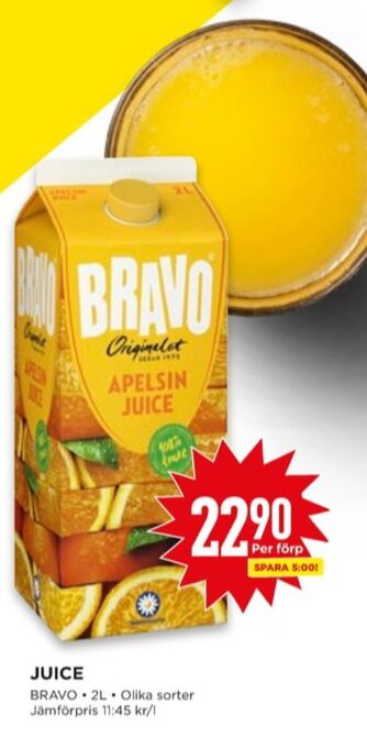 Willys Bravo juice erbjuda