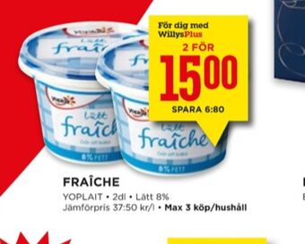 Willys Yoplait fraiche erbjuda