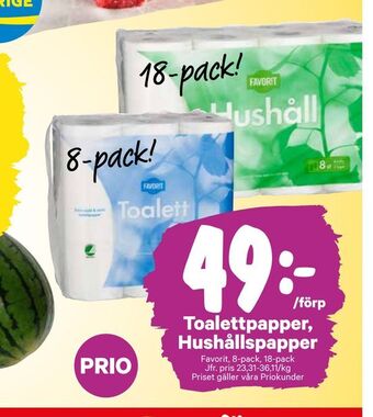 City Gross Toalettpapper, hushållspapper erbjuda