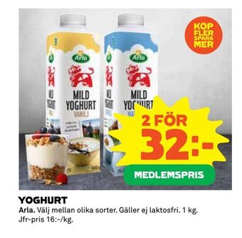 Coop Extra Yoghurt erbjuda