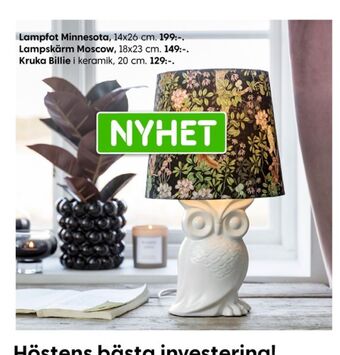 Rusta Elsa form lampfot erbjuda