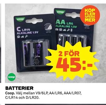 Coop Konsum Batterier erbjuda