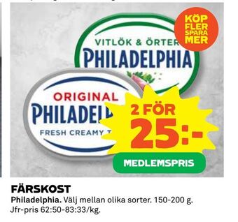 Coop Daglivs Färskost erbjuda