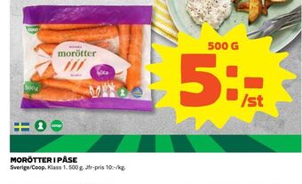 Coop Daglivs Morötter i påse erbjuda