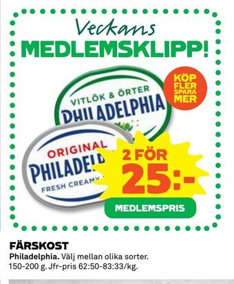 Coop Daglivs Färskost erbjuda