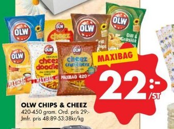 ÖoB Olw Chips & Cheez 420-450 gram erbjuda