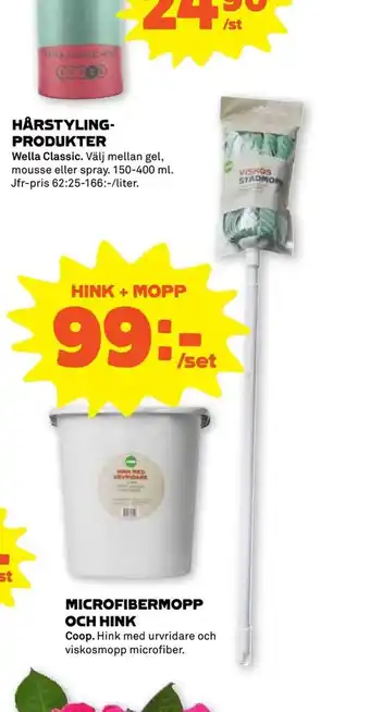 Coop Forum Microfibermopp och hink erbjuda