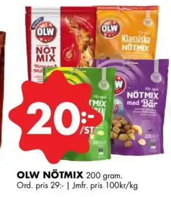 ÖoB Olw Nötmix 200 gram erbjuda