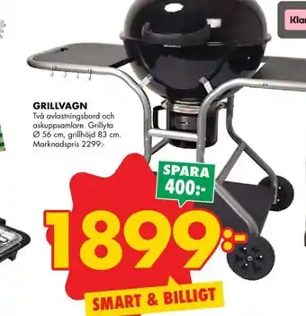 ÖoB Grillvagn Ø 56 cm, grillhöjd 83 cm erbjuda
