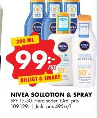 ÖoB Nivea Sollotion & Spray erbjuda