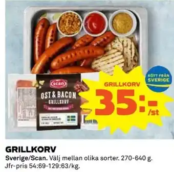 Coop Grillkorv Sverige/Scan erbjuda