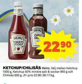 Coop Ketchup/Chilisås Heinz erbjuda