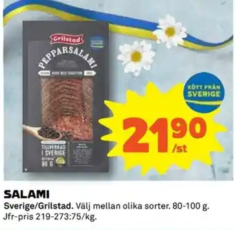 Coop Salami Sverige/Grilstad 80-100 erbjuda