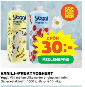 Vanij-/Fruktyoghurt Yoggi